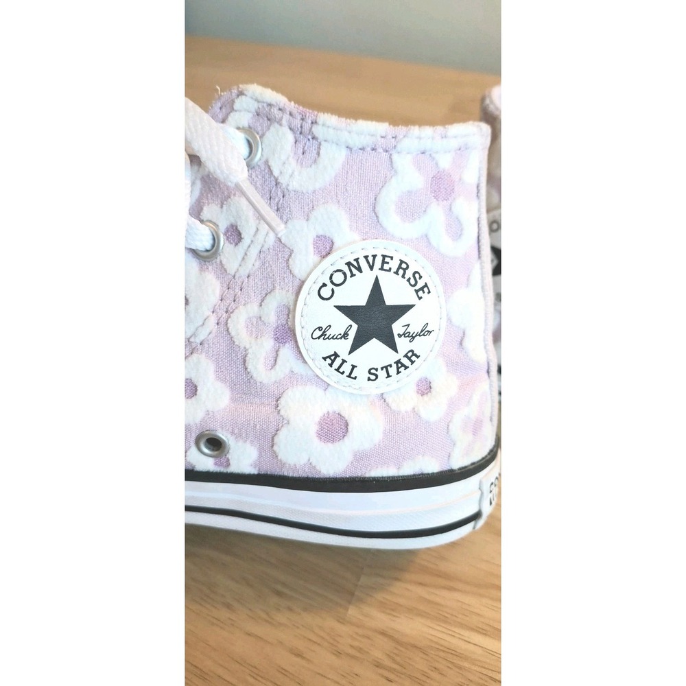 Converse Chuck Taylor All Star Floral Chenille High Top Sneakers Girls Size 1 - Picture 2 of 15